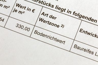 Foto: Dokument mit Bodenrichtwert